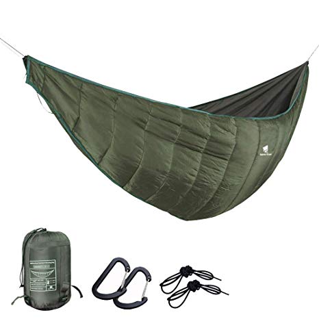 Geertop Portable Hammock Quilt Lightweight 3 Seasons Camping Hammock Underquilt Warm Outdoor Sleeping Bag Packable Full Length Under Blanket with Compression Sack for Backpacking Hiking Travel