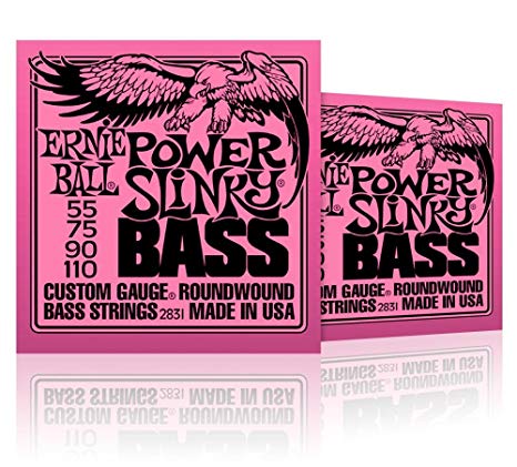 Ernie Ball 2831 Slinky Round Wound Power Bass Strings 2 Pack (Standard)