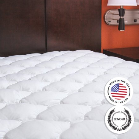 Extra Plush Fitted Mattress Topper - Found in Marriott Hotels - Made in America Full Pad