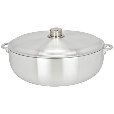 ALUMINUM CALDERO STOCK POT by Chef Pro, Aluminum, Superior Cooking Performance for Even Heat Distribution, Perfect For Serving Large and Small Groups, Riveted Handles, Commercial Grade (13.3 Quart)