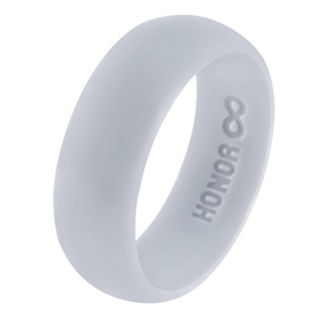 Silicone Wedding Ring by HonorGear, Premium Quality Medical Grade Wedding-Bands for Active Men, Athletes, Engineers, Electricians -183N Tensile Strength, Comfortable Fit & Skin Safe, Non-toxic, Antibacterial, Prevents de-gloving