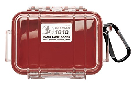 Pelican 1010 Micro Case, Red with Clear Lid
