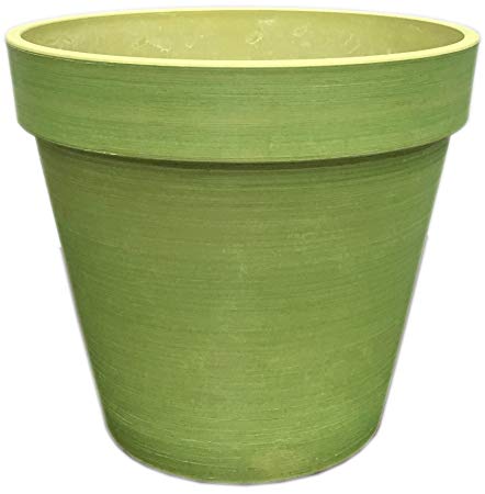 Spigo Contemporary UV-Protected Resin Flower Pot, 14 Inches, Lime