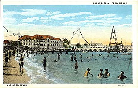 Marianao Beach Havana, Cuba Original Vintage Postcard