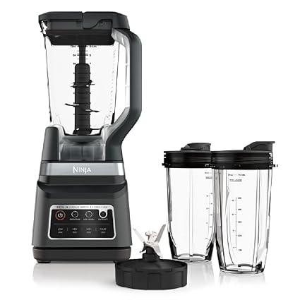 Ninja DB751A Pro Plus DUO Blender, 1400W, Auto-IQ, 3 Modes: Smoothies, Frozen Drinks, 72oz Pitcher, 2x24oz Cups, Pro Blades, Black/Stainless