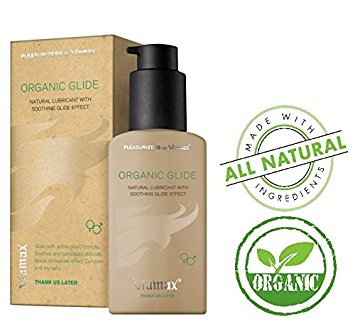 Viamax Organic Glide - Organic and Oil Based Lubricant. This Sex Lube for Him and Her Like Liquid Silk, Long-lasting Natural Lubricant with Soothing Glide Effect ≈ 2.4 Oz