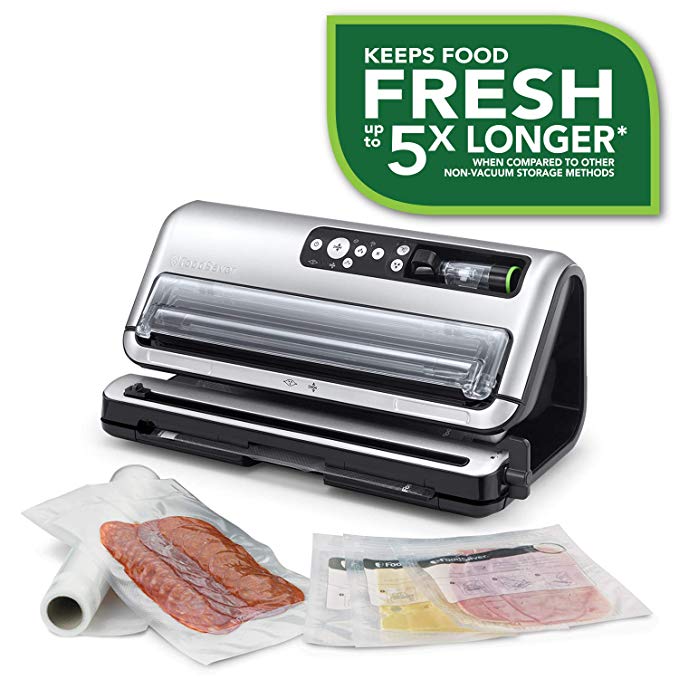 FoodSaver Food Vacuum Sealer System, Fully Automated Food Preservation with Roll Storage, Includes Assorted Vacuum Bags, FFS006