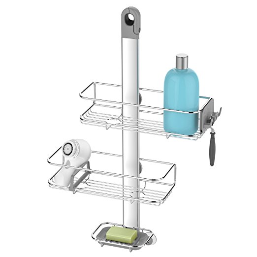 simplehuman Shower Caddy and Anodized Aluminum, Silver Stainless Steel, Adjustable