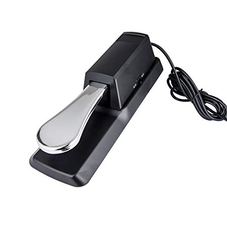 Professional Sustain Pedal with Polarity Switch for Digital Piano Yamaha, Roland, Casio and MIDI Keyboard