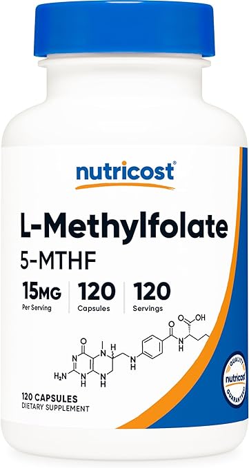 Nutricost L-Methylfolate 15mg, 120 Capsules (5-MTHF) - Vegan, Non-GMO, Gluten Free