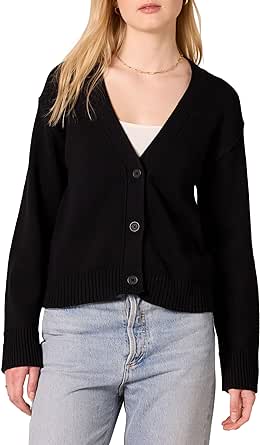 Amazon Essentials Women's Relaxed Fit V-Neck Cropped Cardigan