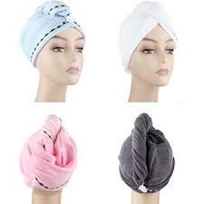 Hair Drying Towel, Super Absorbent Turban Style Wrap - Pink