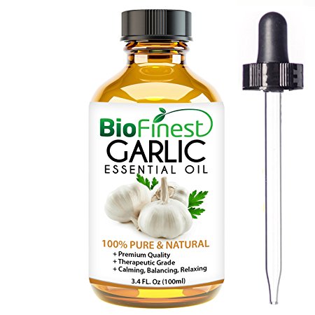 Biofinest Garlic Essential Oil - 100% Pure Organic Therapeutic Grade - Best For Aromatherapy & Massage - A Natural Healing Agent - FREE E-Book & Dropper (100ml)