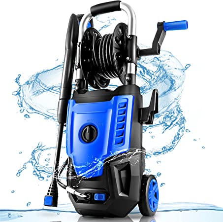Pressure Washer 2.5GPM 1800W High Electric Pressure Washer Power Washer Cleaner with All-in-one Spray Nozzle, 20 Ft Hose & 35 Ft Wire
