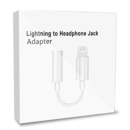 Lightning to 3.5mm Headphone Jack Adapter for Apple iPhone X / 8/8 plus / 7 plus / 7, Official Accessories