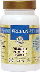 Freeda Kosher Vitamin A Palmitate 15,000 I.U. - 250 TABLETS