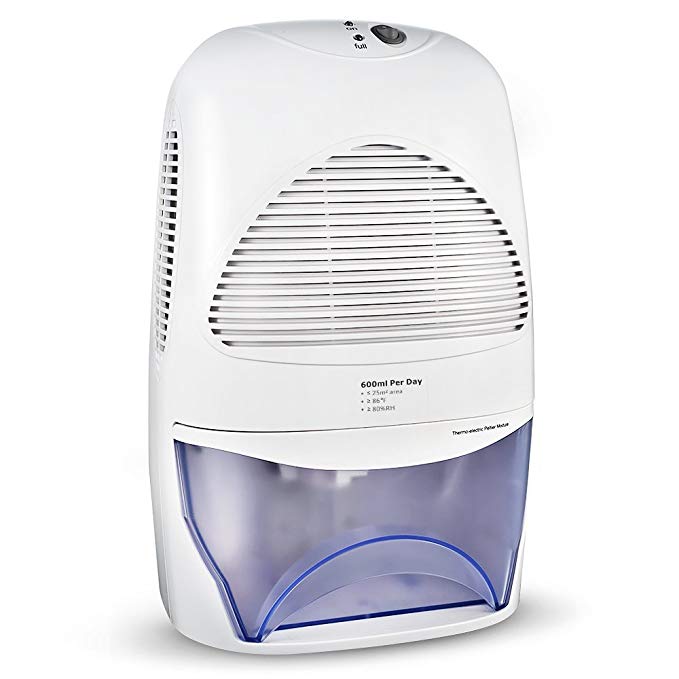 Dehumidifier, iKich 2L Compact Dehumidifier for Home, Portable Whisper-Quiet Air Dehumidifier for Bedroom, Damp, Mould, Moisture in Office, Kitchen, Bathroom, Caravan, Garage with Auto Shut Off