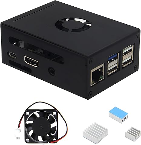 Orange Pi 3B Case (N510), Metal Case with 5V 3010 Cooling Fan and 3Pcs Aluminum Heatsinks for Orange Pi 3B 2GB / 4GB / 8GB