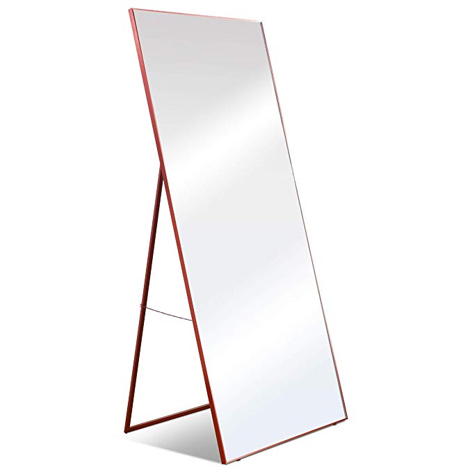 Brightech - Stella Decorative Mirror 65" x 22" - Stunning Vanity Decorative Accessory for Bathroom, Bedroom, Den, Hallway, Office - Ultra Modern Décor - Rose Gold