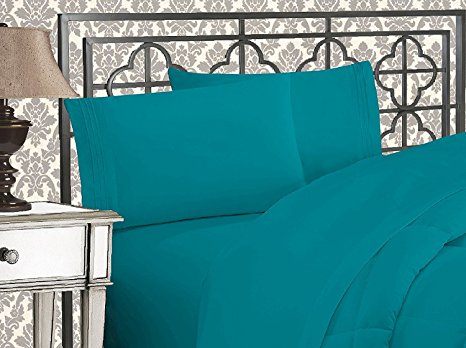 Elegant Comfort 1500 Thread Count Wrinkle & Fade Resistant Egyptian Quality Ultra Soft Luxurious 2-Piece Pillowcases, Standard Size, Turquoise