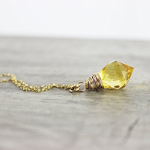 Golden Quartz Gold Filled Gemstone Necklace - 18" Length