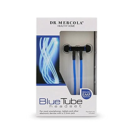 Dr Mercola Blue Tube Headset - 1 Unit - Reduces EMF Exposure - Compatible With Most Smartphones - Tablets - Electronic Devices - Includes 3.5mm Jack