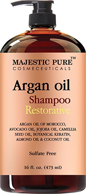 Argan Oil Shampoo from Majestic Pure Offers Vitamin Enriched Gentle Hair Restoration Formula for Daily Use, Sulfate Free, Moroccan Oil & Potent Natural Ingredients, for Men and Women 16 fl. oz