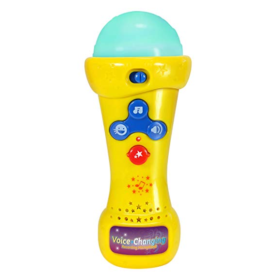 Little Pretender Kids Karaoke Microphone with Voice Changer, Record & Playback, Built-in Tracks and LED Lights