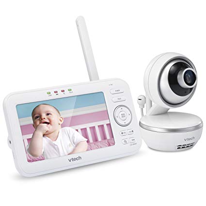 VTech VM5261 5” Digital Video Baby Monitor with Pan & Tilt Camera, Wide-Angle Lens and Standard Lens, White