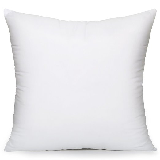 Acanva Hypo-Allergenic Pillow Insert Form Cushion Sham Stuffer, Square, 20" L x 20" W