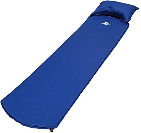 OutdoorsmanLab Lightweight Self-Inflating Sleeping Pad with Self-Inflating Pillow For Camping, Backpacking