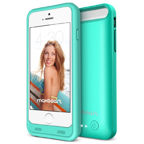 Maxboost VIVID 3100mAh Portable Vibrance Power Series External Protective Charger Case for Apple iPhone 6 2014  iPhone 6S 2015 - Robin Egg Blue