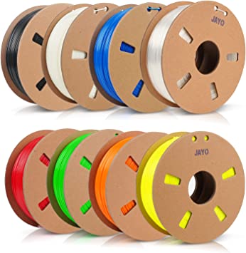 JAYO ABS 3D Printer Filament Bundles, Impact and Heat Resistant ABS Filament 1.75mm, Dimensional Accuracy  /-0.02mm, 3D Printing Material Cardboard Spools Fit for FDM Printers, ABS 650G×8 Colors