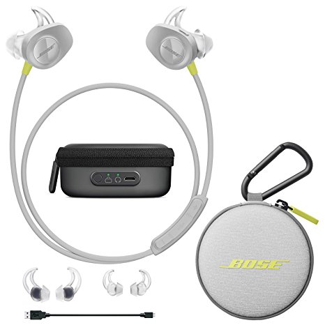 Bose SoundSport Wireless In-Ear Headphones - Citron & Charging Case - Bundle