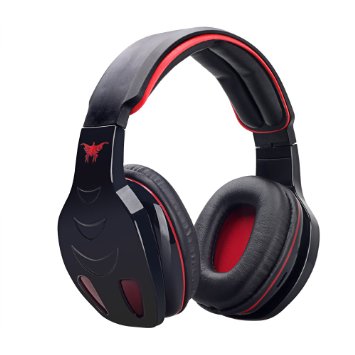 VersionTech Black Professional Bluetooth Wireless PC LED Light Gaming Bass Stereo Noise Canelling Over-ear MP3 Headset Headphone Earphones Headband with Mic HiFi Driver For Laptop Computer Apple iPhone 6 iPhone 6 Plus iPhone 5S HTC One M9 M8 Sony Xperia L39h L36h Samsung Galaxy S6 S5 Note 5 Note 4 Smart Cellphone and Bluetooth Device- Answer a call and Give a Call & Volume Control & FM Radio