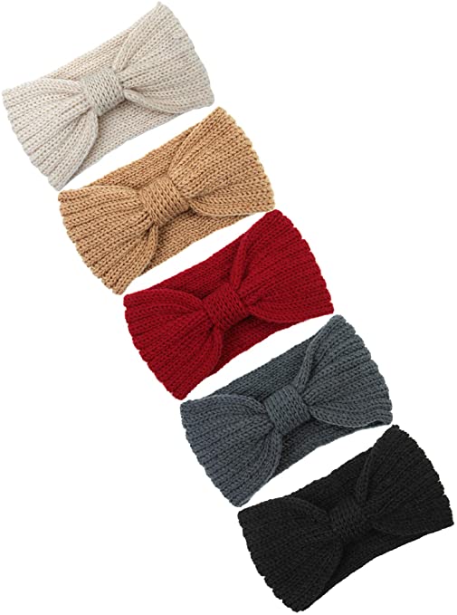 Cooraby Knitted Hairband Crochet Twist Ear Warmer Winter Braided Head Wraps for Women Girls