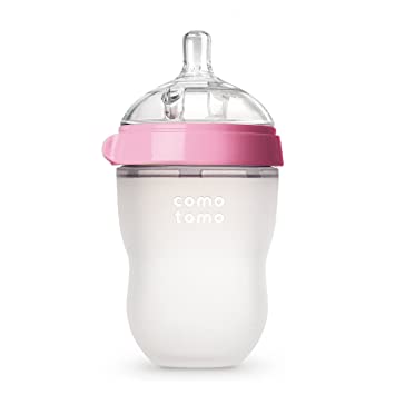 Comotomo Natural Feel Baby Bottle Single Pack Pink 8 Ounces