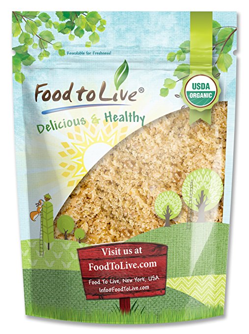 Food To Live Organic Ground Golden Flaxseed (Cold-Milled, Raw Flax Seeds Powder / Meal / Flour, Non-GMO, Bulk) (1 Pound)