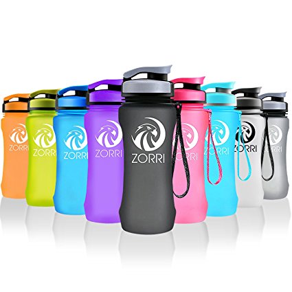 ZORRI Best Sport Water Bottle - 600ml & 1000ml - Eco Friendly & BPA-Free Plastic - For Running, Gym, Yoga, Outdoors and Camping - Wide Mouth - Fast Water Flow - Opens With 1- Click - Reusable with Leak-proof Lid High Quality Gift Water Bottles