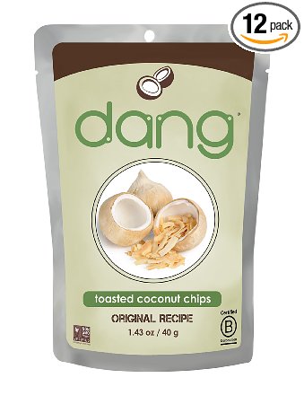 Dang Gluten Free Toasted Coconut Chips, Original, 1.43 Ounce Bags (Pack of 12)