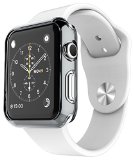 Apple Watch Case E LV Ultra Slim Apple Watch 42mm Case Premium Semi-transparent Super Lightweight  Exact Fit  Absolutely NO Bulkiness Soft Case for Apple Watch 42mm with 1 Microfiber Cleaning Cloth BLACK