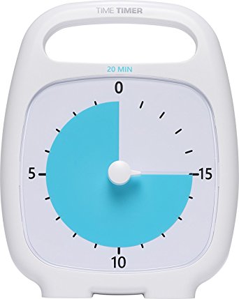 Time Timer PLUS 20 Minute Visual Analog Timer; Optional Alert (Volume-Control Dial); No Loud Ticking; Time Management Tool