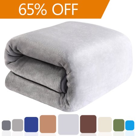 Balichun Luxury Polar Fleece Blanket Super Soft Warm Fuzzy Lightweight Bed Blankets Couch Blanket Twin/Queen/King Size(King,Linen)