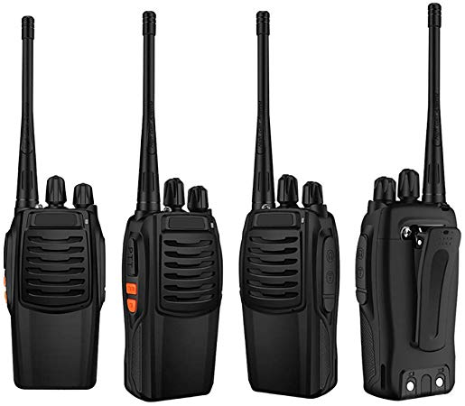 Walkie Talkies Set, Intercom Tool Walky Talky, Rechargeable Long Distance 2 Way Radio for UHF 400~470 MHz 16 Channel with Earpieces (4 Pack)