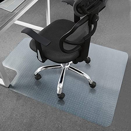 New Chair Mat for Carpeted Floor Office and Home Use Thick and Sturdy Transparent Desk Chair mat for Low Pile Carpets Size 36" X 48" with Lip