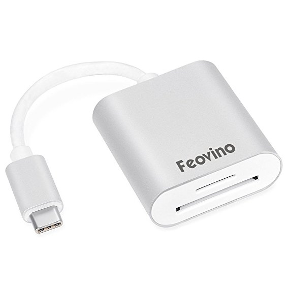USB Type C Card Reader, Feovino USB-C Memory Card Adapter for SD Card/ Micro SD Card/ TF Card for MacBook Pro 2016/2017, New Macbook 12" and more USB C Devices