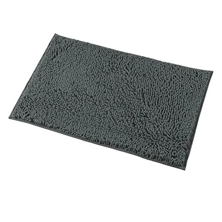 Mayshine Non-slip Bathroom Rug Safety Shower Mat Machine-washable Bath Carpet with Water Absorbent Soft Microfibers of - Dark Gray（24×39 inches）