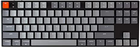 Keychron K1 Bluetooth Mechanical Keyboards,Wireless Mechanical Gaming Keyboard with Low Profile Gateron Blue Switch/White LED Backlight/USB C, 87 Keys N-Key Rollover for Mac Windows PC Gamer-Version 4