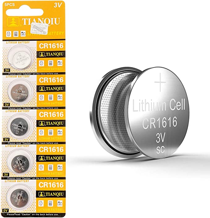Tianqiu CR1616 3V Lithium Coin Cell Batteries (5 Batteries)