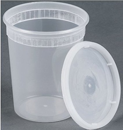 32oz plastic soup/Food container with lids (50 Pack)